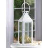 Accent Plus Square Clear Glass White Candle Lantern - 15 inches