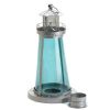 Accent Plus Tinted Glass Lighthouse Candle Lantern