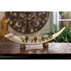 Accent Plus Carved Tusk with Green Elephant Family