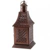 Accent Plus Bronzed Arched Roof Candle Lantern - 14 inches