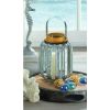 Accent Plus Galvanized Metal Slats Candle Lantern - 8 inches