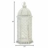 Accent Plus Lacy Cutout Distressed White Candle Lantern - 20 inches