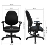 Office Chair with soft pad custion;  and 2d armrest ;  tilt function max degree is 135 Â°;  300LBS;  Black