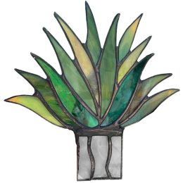 Home Accessories Suncatcher Stained Agave Plant Flower Pot Ornament Acrylic Succulent Home Office Decor Handmade Craft (Color: A)