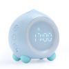 Digital Alarm Clock for Girls Boys with LED Wake Up Light,Kids Bedroom Bedside Peach Shaped Sunrise Simulator  Clock