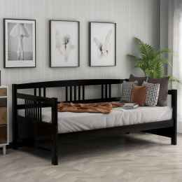 Modern Solid Wood Daybed;  Multifunctional;  Twin Size (Color: Espresso)