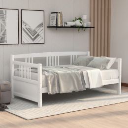 Modern Solid Wood Daybed;  Multifunctional;  Twin Size (Color: White)