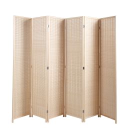 6-Panel Room Divider, 6 FT Tall Room Divider, Folding Privacy Screens, Freestanding Room Dividers (Color: Natural)