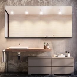 Chic Oversize Bathroom/Vanity Mirror (Color: black)