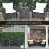 3 Pieces Garden Rattan Furniture Set Upholstered Sofa Coffee Table