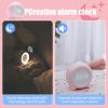 Digital Alarm Clock for Girls Boys with LED Wake Up Light,Kids Bedroom Bedside Peach Shaped Sunrise Simulator  Clock