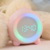 Digital Alarm Clock for Girls Boys with LED Wake Up Light,Kids Bedroom Bedside Peach Shaped Sunrise Simulator  Clock