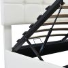 Tufted Upholstered Platform Bed with Hydraulic Storage System; Queen Size PU Storage Bed with LED Lights and USB charge