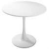 31.5"H White Tulip Table Mid-Century Dining Table with Round MDF Table Top;  Pedestal Dining Table;  End Table Leisure Coffee Table XH